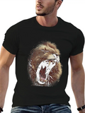 Angry Roaring Lion | Lions Head Casual Graphic T-Shirt – Simple And Comfortable Daily Wear