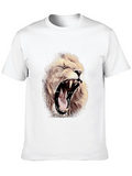 Angry Roaring Lion | Lions Head Casual Graphic T-Shirt – Simple And Comfortable Daily Wear