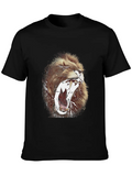 Angry Roaring Lion | Lions Head Casual Graphic T-Shirt – Simple And Comfortable Daily Wear