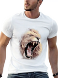 Angry Roaring Lion | Lions Head Casual Graphic T-Shirt – Simple And Comfortable Daily Wear