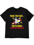 Bitcoin Astronaut Casual Graphic T-Shirt – Simple And Comfortable Daily Wear