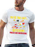 Bitcoin Astronaut Casual Graphic T-Shirt – Simple And Comfortable Daily Wear