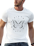 Celestial Butterfly Line Art Insect Fan Mystical Casual Graphic T-Shirt – Simple And Comfortable Daily Wear
