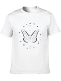 Celestial Butterfly Line Art Insect Fan Mystical Casual Graphic T-Shirt – Simple And Comfortable Daily Wear