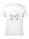 Celestial Butterfly Line Art Insect Fan Mystical Casual Graphic T-Shirt – Simple And Comfortable Daily Wear