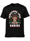 Christmas, Love And Gaming - Festive Gamer Vibes Lightweight Cotton T-Shirt – Daily Comfort Graphic Shirt