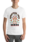 Christmas, Love And Gaming - Festive Gamer Vibes Lightweight Cotton T-Shirt – Daily Comfort Graphic Shirt