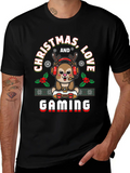 Christmas, Love And Gaming - Festive Gamer Vibes Lightweight Cotton T-Shirt – Daily Comfort Graphic Shirt