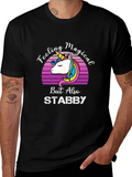 Feeling Magical But Also Stabby Casual Graphic T-Shirt – Simple And Comfortable Daily Wear