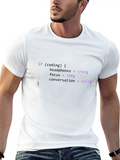 Funny Joke Programming If Coding Headphones Focus Casual Graphic T-Shirt – Simple And Comfortable Daily Wear