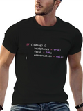 Funny Joke Programming If Coding Headphones Focus Casual Graphic T-Shirt – Simple And Comfortable Daily Wear