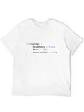 Funny Joke Programming If Coding Headphones Focus Casual Graphic T-Shirt – Simple And Comfortable Daily Wear