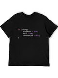 Funny Joke Programming If Coding Headphones Focus Casual Graphic T-Shirt – Simple And Comfortable Daily Wear