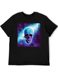 Galactic Daisy Skull Casual Graphic T-Shirt – Simple And Comfortable Daily Wear