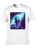 Galactic Daisy Skull Casual Graphic T-Shirt – Simple And Comfortable Daily Wear