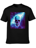 Galactic Daisy Skull Casual Graphic T-Shirt – Simple And Comfortable Daily Wear
