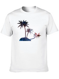 Galaxy Palm Trees Lightweight Cotton T-Shirt – Daily Comfort Graphic Shirt