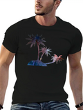 Galaxy Palm Trees Lightweight Cotton T-Shirt – Daily Comfort Graphic Shirt