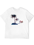 Galaxy Palm Trees Lightweight Cotton T-Shirt – Daily Comfort Graphic Shirt