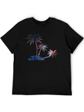 Galaxy Palm Trees Lightweight Cotton T-Shirt – Daily Comfort Graphic Shirt