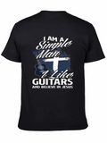 Guitar Jesus Man Casual Graphic T-Shirt – Simple And Comfortable Daily Wear