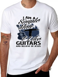 Guitar Jesus Man Casual Graphic T-Shirt – Simple And Comfortable Daily Wear