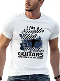 Guitar Jesus Man Casual Graphic T-Shirt – Simple And Comfortable Daily Wear