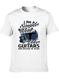 Guitar Jesus Man Casual Graphic T-Shirt – Simple And Comfortable Daily Wear
