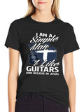 Guitar Jesus Man Casual Graphic T-Shirt – Simple And Comfortable Daily Wear