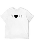 Heart Beat Lightweight Cotton T-Shirt – Daily Comfort Graphic Shirt