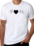 Heart Beat Lightweight Cotton T-Shirt – Daily Comfort Graphic Shirt