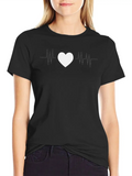 Heart Beat Lightweight Cotton T-Shirt – Daily Comfort Graphic Shirt
