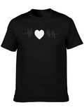 Heart Beat Lightweight Cotton T-Shirt – Daily Comfort Graphic Shirt