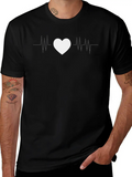 Heart Beat Lightweight Cotton T-Shirt – Daily Comfort Graphic Shirt