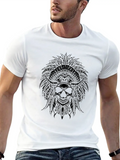 Indigenous Native American Skull Skull Head Lightweight Cotton T-Shirt – Daily Comfort Graphic Shirt
