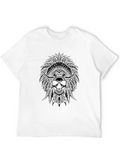 Indigenous Native American Skull Skull Head Lightweight Cotton T-Shirt – Daily Comfort Graphic Shirt