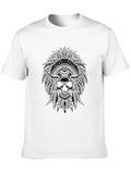 Indigenous Native American Skull Skull Head Lightweight Cotton T-Shirt – Daily Comfort Graphic Shirt