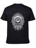 Indigenous Native American Skull Skull Head Lightweight Cotton T-Shirt – Daily Comfort Graphic Shirt