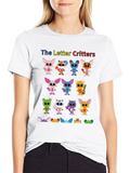 Letter Critters Characters 2024 Lightweight Cotton T-Shirt – Daily Comfort Graphic Shirt