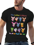 Letter Critters Characters 2024 Lightweight Cotton T-Shirt – Daily Comfort Graphic Shirt