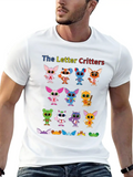 Letter Critters Characters 2024 Lightweight Cotton T-Shirt – Daily Comfort Graphic Shirt