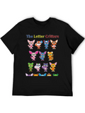 Letter Critters Characters 2024 Lightweight Cotton T-Shirt – Daily Comfort Graphic Shirt