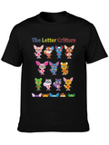 Letter Critters Characters 2024 Lightweight Cotton T-Shirt – Daily Comfort Graphic Shirt