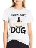 Meditate With Dog Casual Graphic T-Shirt – Simple And Comfortable Daily Wear