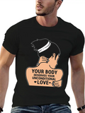 Mental Health Deserves Your Unconditional Love Casual Graphic T-Shirt – Simple And Comfortable Daily Wear