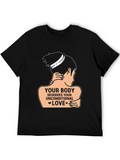 Mental Health Deserves Your Unconditional Love Casual Graphic T-Shirt – Simple And Comfortable Daily Wear
