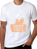 Mental Health Deserves Your Unconditional Love Casual Graphic T-Shirt – Simple And Comfortable Daily Wear