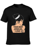 Mental Health Deserves Your Unconditional Love Casual Graphic T-Shirt – Simple And Comfortable Daily Wear
