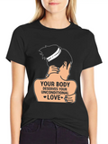 Mental Health Deserves Your Unconditional Love Casual Graphic T-Shirt – Simple And Comfortable Daily Wear