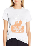 Mental Health Deserves Your Unconditional Love Casual Graphic T-Shirt – Simple And Comfortable Daily Wear